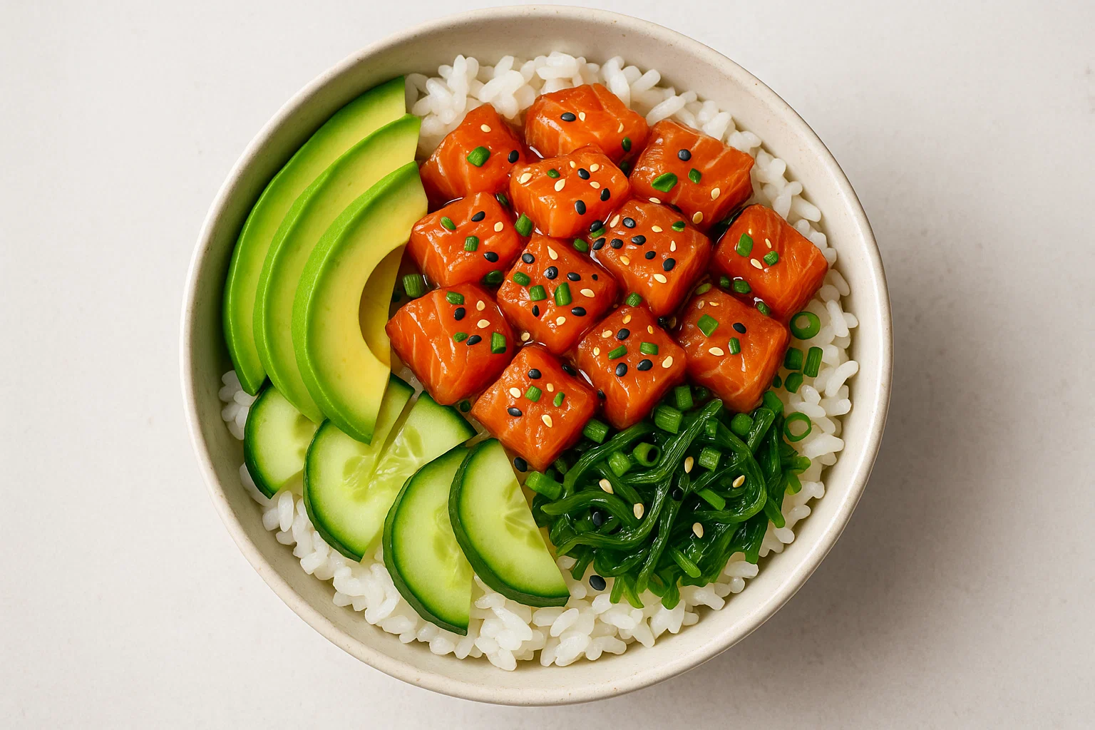 Salmon Poke Bowl (Hawaiian-Inspired Healthy Bowl)