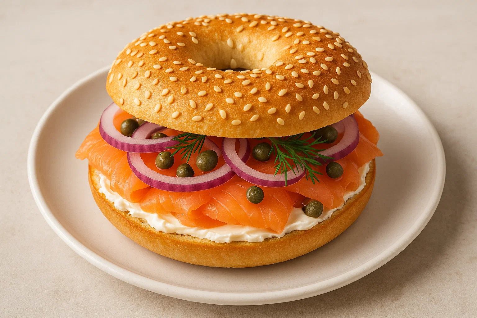 Smoked Salmon Bagel (New York Brunch Classic)